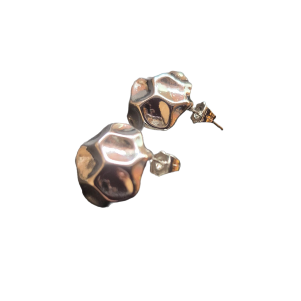 Stainless steel silver earrings - Image 2