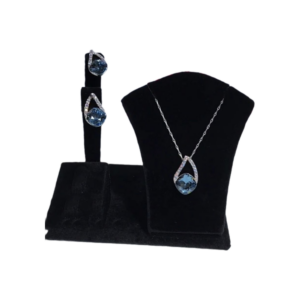 Rhodium plating with Swarovski stone earring and necklace set