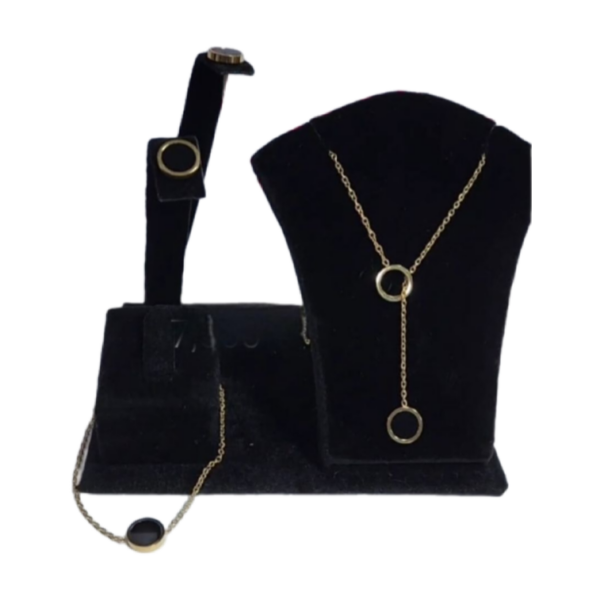 Gold plated earring, bracelet and earning set