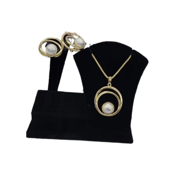 Plated gold earring and necklace set