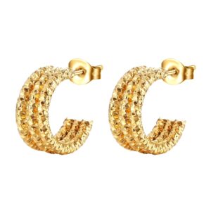 Gold huggie earrings