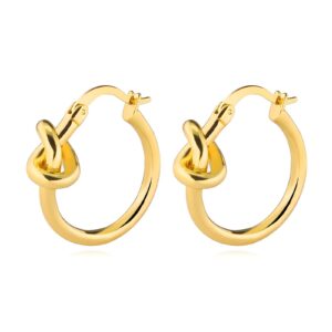 Gold tangle round earrings