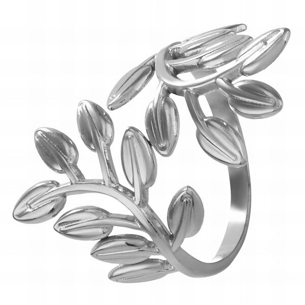 Leaf rap stainless steel ring