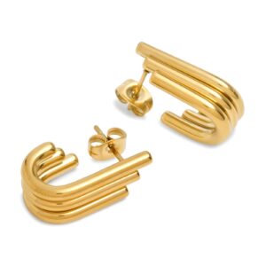 J-Shaped gold earrings