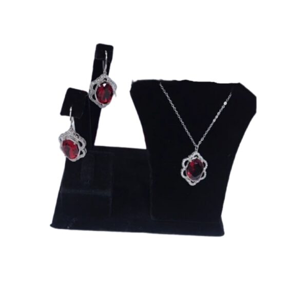 Rhodium plated necklace and earring set