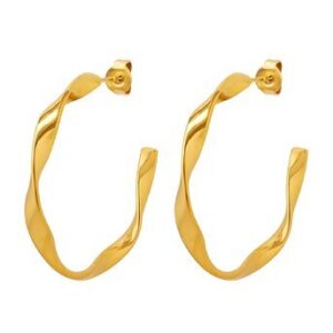 Gold curly earrings