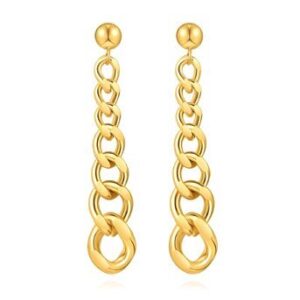 Gold chain drop earrings