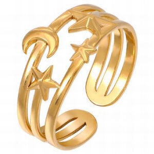 Astrology gold plated ring