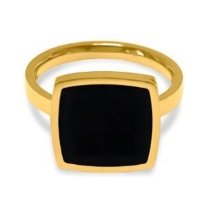 Gold plated ring wt black