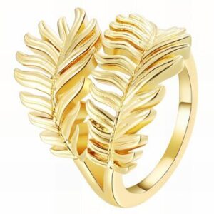 Gold-plated leafs ring