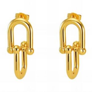 Gold interlocking earrings