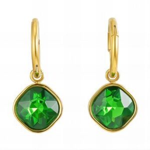 Green cubic drop earrings